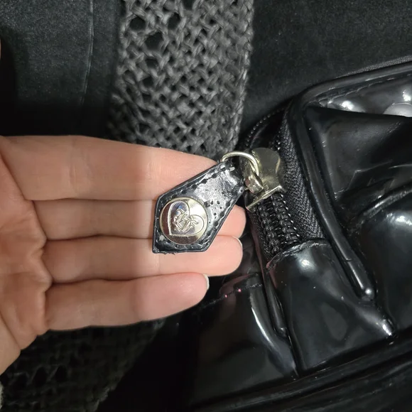 Loungefly Glossy Black Embossed Handbag - Picture 5 of 5